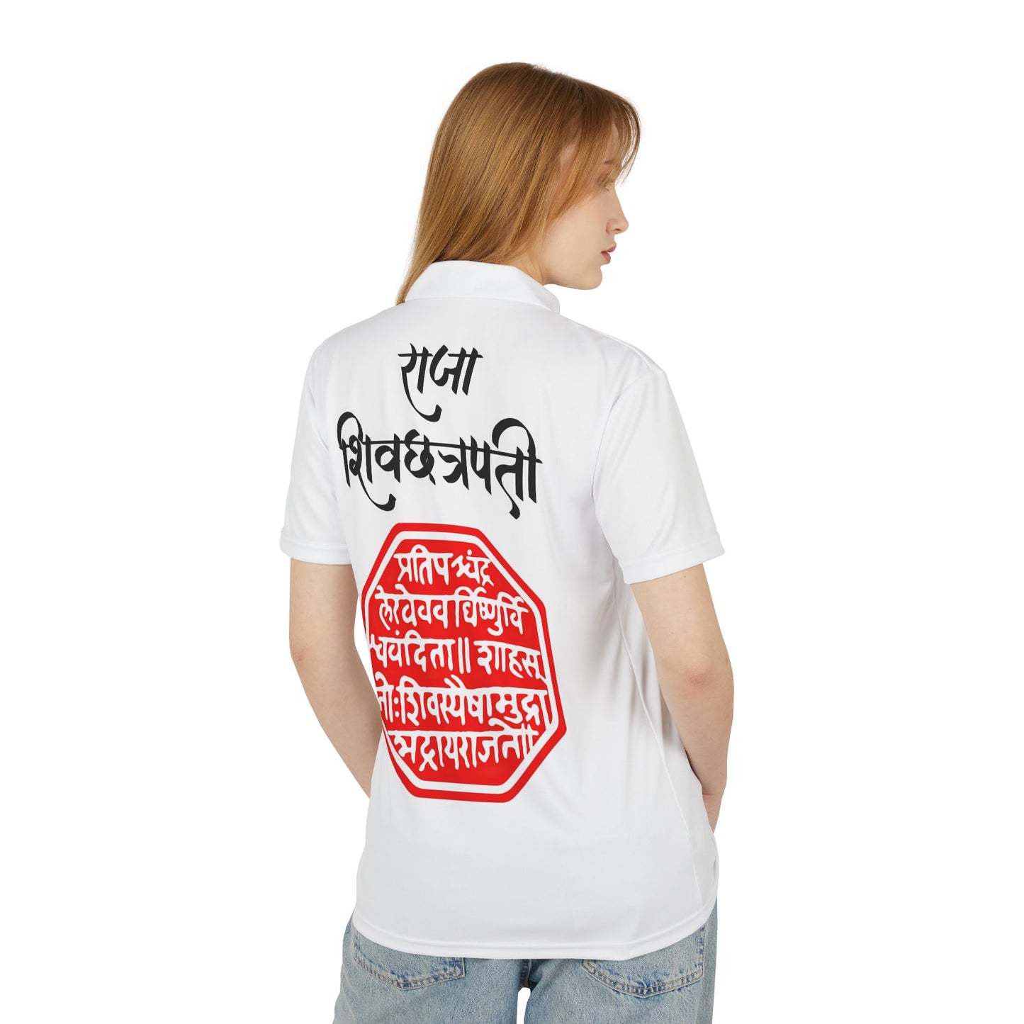 Rajmudra Cultural Statement Polo Shirt - Unisex, AOP Print, Unique Gift, Festival Wear, Casual or Sporty Style