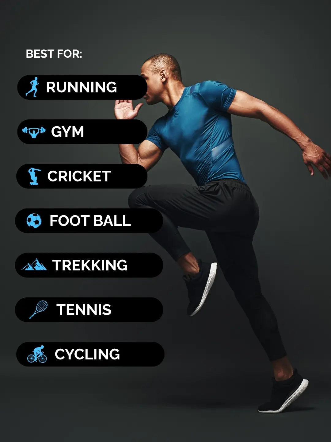 Sports Socks Bundle (7 Pairs) - Athlete Grade Ankle & Crew Socks with Cushioning, Breathability & Arch Support