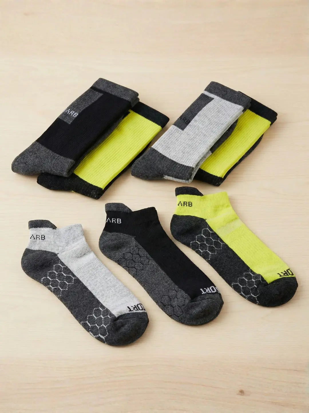 Sports Socks Bundle (7 Pairs) – Athlete Grade Ankle & Crew Socks with Cushioning, Breathability & Arch Support