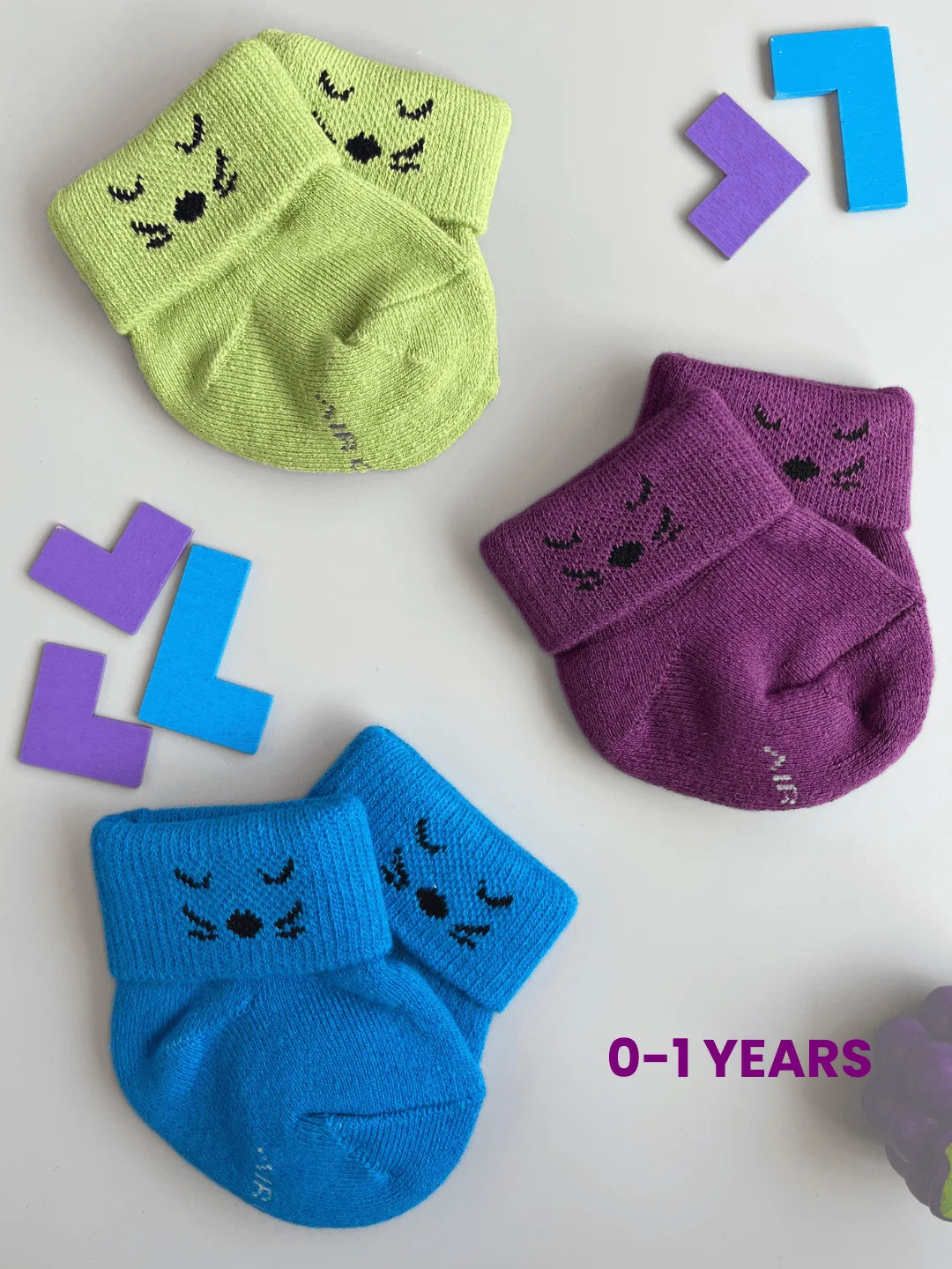 Air Garb baby combo socks set featuring 9 pairs of soft cotton infant socks for 0-1 year olds in assorted bright colors and cute animal patterns.